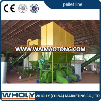 Empty Fruit Bunch pellet production line, EFB complete pellet line with 1T-5T/H